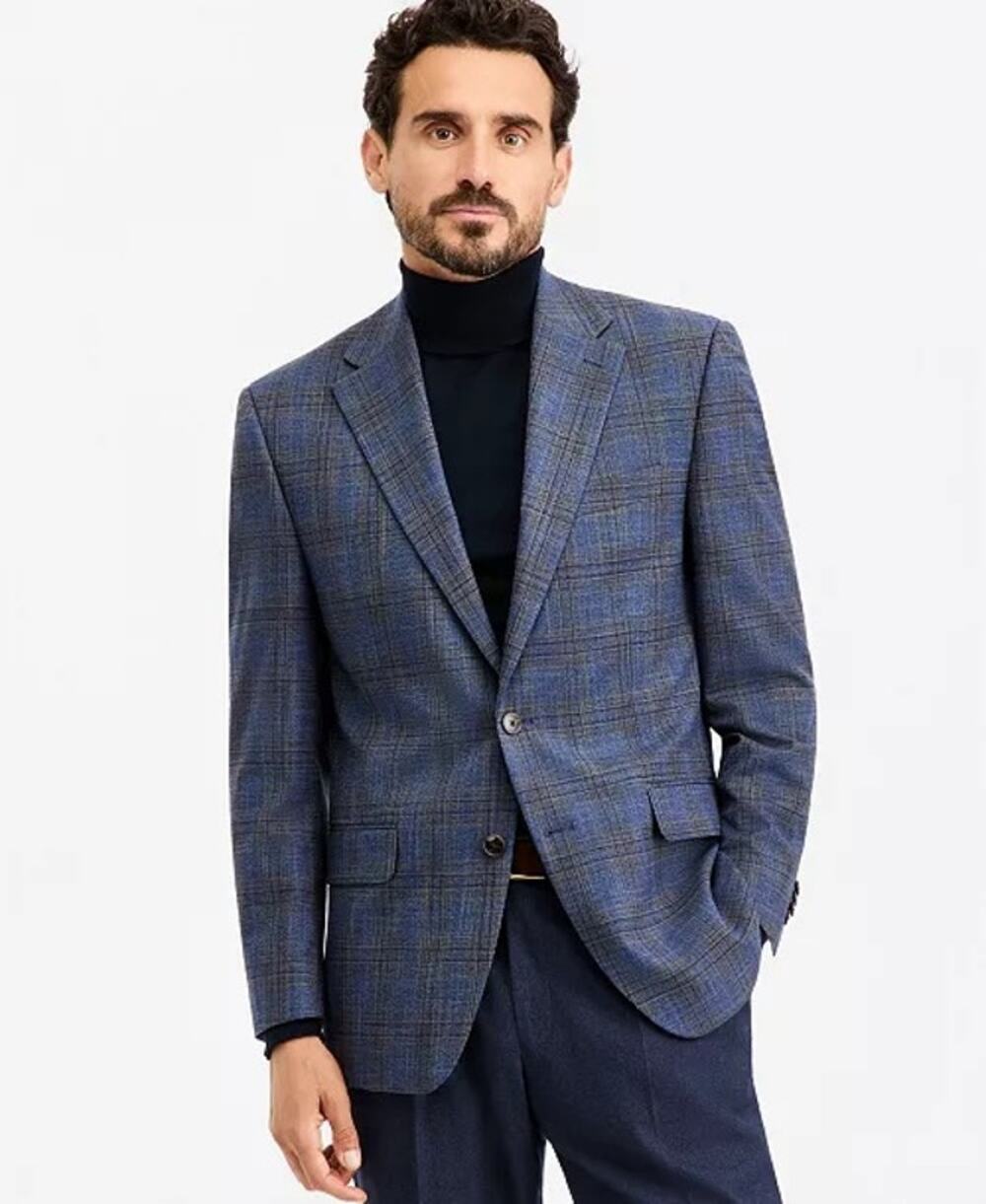 Michael Kors men’s classic-fit plaid checkered sport coat blazer suit sz